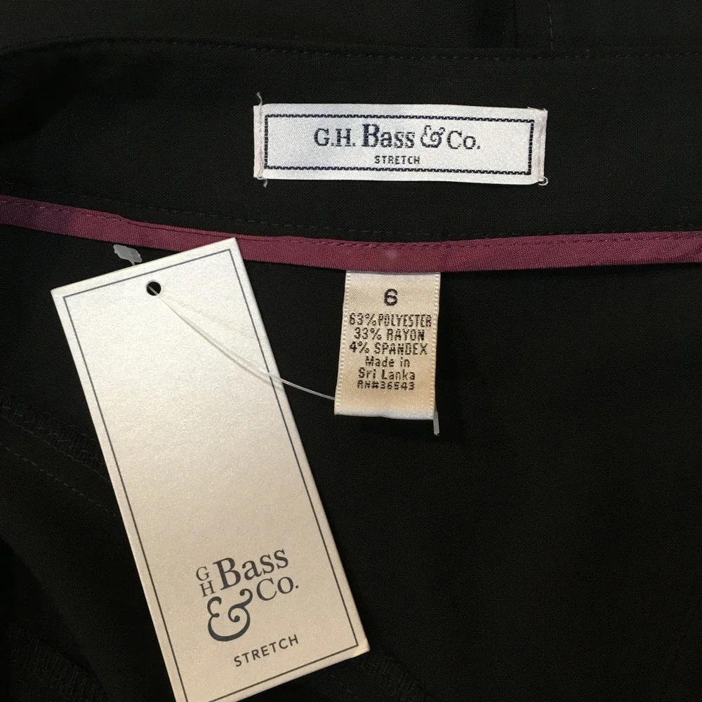 G.H. Bass Flared Midi Skirt Womens 6 Black‎ Classic Professional Capsule Stretch